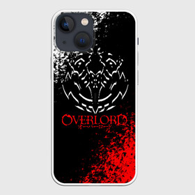 Чехол для iPhone 13 mini с принтом Оверлорд лого краснобелый в Екатеринбурге,  |  | overlord | аниме | гранж | лого | логотип | оверлорд | сериал | текстура