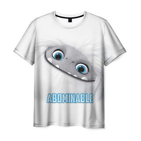 Мужская футболка 3D с принтом ABOMINABLE (Эверест) в Екатеринбурге, 100% полиэфир | прямой крой, круглый вырез горловины, длина до линии бедер | abominable | детям | для детей | ети | йети | лу | мультфильм | отвратительный | чудовище | эверест