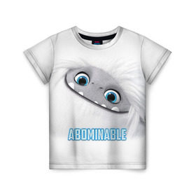 Детская футболка 3D с принтом ABOMINABLE (Эверест) в Екатеринбурге, 100% гипоаллергенный полиэфир | прямой крой, круглый вырез горловины, длина до линии бедер, чуть спущенное плечо, ткань немного тянется | abominable | детям | для детей | ети | йети | лу | мультфильм | отвратительный | чудовище | эверест