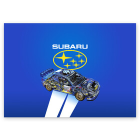Поздравительная открытка с принтом Subaru в Екатеринбурге, 100% бумага | плотность бумаги 280 г/м2, матовая, на обратной стороне линовка и место для марки
 | sti | subaru | subaru impreza | subaru impreza wrx sti | subaru sti | субару | субару импреза