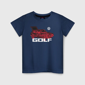 Детская футболка хлопок с принтом Golf в Екатеринбурге, 100% хлопок | круглый вырез горловины, полуприлегающий силуэт, длина до линии бедер | golf | golf gti | volkswagen | вольксваген | фолькс ваген | фольксваген