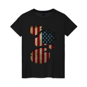 Женская футболка хлопок с принтом USA inside в Екатеринбурге, 100% хлопок | прямой крой, круглый вырез горловины, длина до линии бедер, слегка спущенное плечо | amerika | fbi | nasa | russia | usa | америка | америки | внтури | россия | соединенные | страна | сша | флаг | штаты