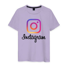 Мужская футболка хлопок с принтом Instagram в Екатеринбурге, 100% хлопок | прямой крой, круглый вырез горловины, длина до линии бедер, слегка спущенное плечо. | application | instagram | инстаграм | приложение