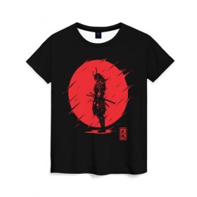 Женская футболка 3D с принтом Samurai в Екатеринбурге, 100% полиэфир ( синтетическое хлопкоподобное полотно) | прямой крой, круглый вырез горловины, длина до линии бедер | ahegao | anime | blood | japan | samurai | senpai | warior | аниме | ахегао | воин | катана | кровавая | кровавый | кровь | луна | самураи | самурай | семпай | сенпай | солнце | япония