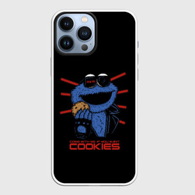 Чехол для iPhone 13 Pro Max с принтом Come with me if you want в Екатеринбурге,  |  | cookie | cookiemonster | delicious | eat | monster | yummy | еда | коржик | куки | кукимонстр | монстр | печенье | сладости | улица | улицасезам