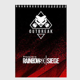 Скетчбук с принтом RAINBOW SIX SIEGE OUTBREAK в Екатеринбурге, 100% бумага
 | 48 листов, плотность листов — 100 г/м2, плотность картонной обложки — 250 г/м2. Листы скреплены сверху удобной пружинной спиралью | Тематика изображения на принте: clancys rainbow six | rainbow siege. | rainbow six | rainbow six s | rainbow six siege | tom clancy | tom clancy rainbow six | tom clancy s | tom clancy s rainbow six