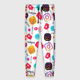 Женские брюки 3D с принтом Instagram в Екатеринбурге, полиэстер 100% | прямой крой, два кармана без застежек по бокам, с мягкой трикотажной резинкой на поясе и по низу штанин. В поясе для дополнительного комфорта — широкие завязки | application | instagram | инстаграм | приложение