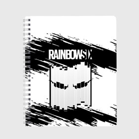 Тетрадь с принтом Rainbow Six Siege в Екатеринбурге, 100% бумага | 48 листов, плотность листов — 60 г/м2, плотность картонной обложки — 250 г/м2. Листы скреплены сбоку удобной пружинной спиралью. Уголки страниц и обложки скругленные. Цвет линий — светло-серый
 | Тематика изображения на принте: rainbow six siege | six | tom clancy’s | игра | шутер