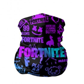 Бандана-труба 3D с принтом FORTNITE x MARSHMELLO в Екатеринбурге, 100% полиэстер, ткань с особыми свойствами — Activecool | плотность 150‒180 г/м2; хорошо тянется, но сохраняет форму | fortnite | fortnite x | marshmello | маршмелло | фортнайт