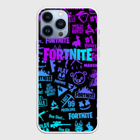 Чехол для iPhone 13 Pro Max с принтом FORTNITE x MARSHMELLO NEON | НЕОН в Екатеринбурге,  |  | Тематика изображения на принте: fortnite | fortnite x | marshmello | маршмелло | фортнайт