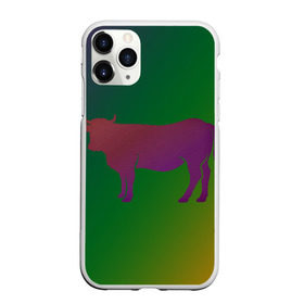 Чехол для iPhone 11 Pro матовый с принтом Корова(трехцветный градиент) в Екатеринбурге, Силикон |  | animals | животные | звери | корова | коровка | коровы | мягкий цвет | прикольная картинка | простая картинка