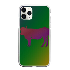 Чехол для iPhone 11 Pro Max матовый с принтом Корова(трехцветный градиент) в Екатеринбурге, Силикон |  | animals | животные | звери | корова | коровка | коровы | мягкий цвет | прикольная картинка | простая картинка