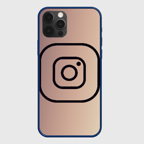 Чехол для iPhone 12 Pro с принтом instagram(simple logo) в Екатеринбурге, силикон | область печати: задняя сторона чехла, без боковых панелей | instagram | logo | инстаграм | лого | мягкие цвета | приложение | простая картинка | фотоаппарат | черная картинка | черный | черный значок | черный цвет