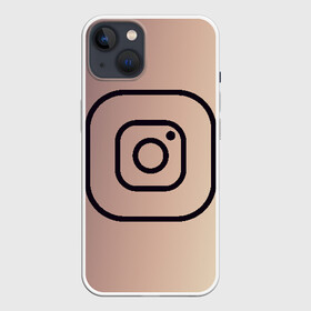 Чехол для iPhone 13 с принтом instagram(simple logo) в Екатеринбурге,  |  | instagram | logo | инстаграм | лого | мягкие цвета | приложение | простая картинка | фотоаппарат | черная картинка | черный | черный значок | черный цвет