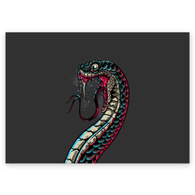 Поздравительная открытка с принтом Viper в Екатеринбурге, 100% бумага | плотность бумаги 280 г/м2, матовая, на обратной стороне линовка и место для марки
 | animals | art | poison | snake | venom | venomous | viper | арт | гадюка | животное | животные | змеи | змей | змея | картинка | картинки | прикольная | прикольные | яд | ядовитая | ядовитый