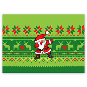 Поздравительная открытка с принтом Santa dab в Екатеринбурге, 100% бумага | плотность бумаги 280 г/м2, матовая, на обратной стороне линовка и место для марки
 | Тематика изображения на принте: christmas | dab | dance | deer | hand | heart | knitted | movement | new year | ornament | pattern | pixels | scandinavian | sweater | вязаный | движение | дэб | любовь | новый год | олени | орнамент | пиксели | рождество | рукой | свитер | сердце |