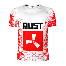 Мужская футболка 3D спортивная с принтом RUST в Екатеринбурге, 100% полиэстер с улучшенными характеристиками | приталенный силуэт, круглая горловина, широкие плечи, сужается к линии бедра | magic rust | rust | rust 2019 | раст | раст 2019. | раст легаси