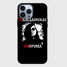 Чехол для iPhone 13 Pro Max с принтом Гр.Об + Анархия (спина) в Екатеринбурге,  |  | punk | punks not dead | гр.об. | гражданская оборона | гроб | егор летов | панки | хой