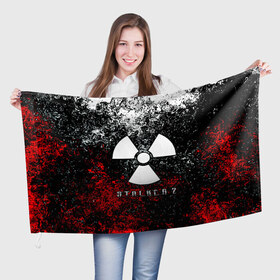 Флаг 3D с принтом S.T.AL.K.E.R 2 в Екатеринбурге, 100% полиэстер | плотность ткани — 95 г/м2, размер — 67 х 109 см. Принт наносится с одной стороны | game | stalker | stalker 2 | глуховский | радиация | сталкер | сталкеры | чернобыль | ядерный взрыв