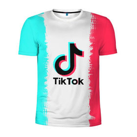 Мужская футболка 3D спортивная с принтом TIKTOK в Екатеринбурге, 100% полиэстер с улучшенными характеристиками | приталенный силуэт, круглая горловина, широкие плечи, сужается к линии бедра | Тематика изображения на принте: tik | tik tok | tiktok | tok | тик | тик ток | тикток | ток