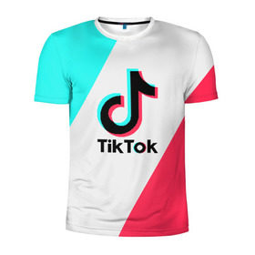 Мужская футболка 3D спортивная с принтом TIKTOK в Екатеринбурге, 100% полиэстер с улучшенными характеристиками | приталенный силуэт, круглая горловина, широкие плечи, сужается к линии бедра | tik | tik tok | tiktok | tok | тик | тик ток | тикток | ток