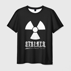 Мужская футболка 3D с принтом S.T.A.L.K.E.R. (CARBON) в Екатеринбурге, 100% полиэфир | прямой крой, круглый вырез горловины, длина до линии бедер | stalker | зов | небо | припяти | припять | сталкер | тень | чернобыль | чернобыля | чистое