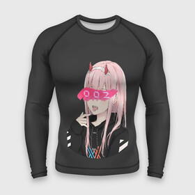 Мужской рашгард 3D с принтом Zero Two в Екатеринбурге,  |  | ahegao | anime | girl | girls | hikky | kawaii | kowai | senpai | waifu | yandre | аниме | ахегао | вайфу | девушка | кавай | кун | семпай | сенпай | тян