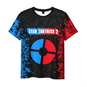 Мужская футболка 3D с принтом TEAM FORTRESS 2 RED VS BLUE в Екатеринбурге, 100% полиэфир | прямой крой, круглый вырез горловины, длина до линии бедер | fortress 2 | team 2 | team fortress | team fortress 2 | тим 2 | тим фортрес. | тим фортресс | тим фортресс 2 | фортресс 2