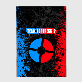 Постер с принтом TEAM FORTRESS 2 RED VS BLUE в Екатеринбурге, 100% бумага
 | бумага, плотность 150 мг. Матовая, но за счет высокого коэффициента гладкости имеет небольшой блеск и дает на свету блики, но в отличии от глянцевой бумаги не покрыта лаком | fortress 2 | team 2 | team fortress | team fortress 2 | тим 2 | тим фортрес. | тим фортресс | тим фортресс 2 | фортресс 2
