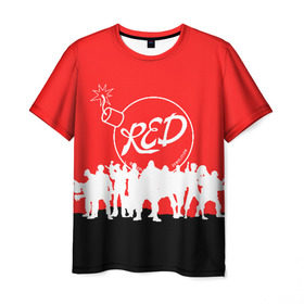 Мужская футболка 3D с принтом TEAM FORTRESS 2 RED TEAM в Екатеринбурге, 100% полиэфир | прямой крой, круглый вырез горловины, длина до линии бедер | fortress 2 | team 2 | team fortress | team fortress 2 | тим 2 | тим фортрес. | тим фортресс | тим фортресс 2 | фортресс 2