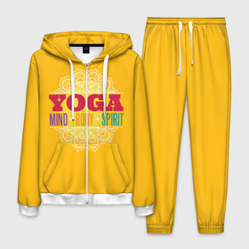 Мужской костюм 3D с принтом Йога в Екатеринбурге, 100% полиэстер | Манжеты и пояс оформлены тканевой резинкой, двухслойный капюшон со шнурком для регулировки, карманы спереди | fitness | yoga | йога | медитация | фитнес