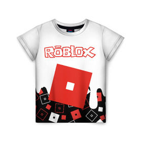 Детская футболка 3D с принтом ROBLOX в Екатеринбурге, 100% гипоаллергенный полиэфир | прямой крой, круглый вырез горловины, длина до линии бедер, чуть спущенное плечо, ткань немного тянется | Тематика изображения на принте: roblox | roblox simulator. | код роблокс | роблокс | роблокс симулятор