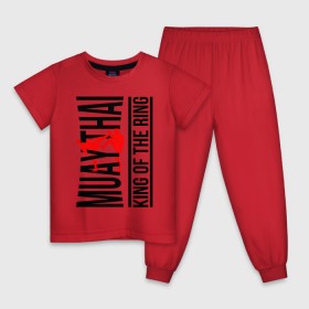 Детская пижама хлопок с принтом Muay Thai (двухсторонняя) в Екатеринбурге, 100% хлопок |  брюки и футболка прямого кроя, без карманов, на брюках мягкая резинка на поясе и по низу штанин
 | 