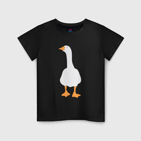 Детская футболка хлопок с принтом ЗЛОЙ ГУСЬ! в Екатеринбурге, 100% хлопок | круглый вырез горловины, полуприлегающий силуэт, длина до линии бедер | Тематика изображения на принте: goose | untitled goose | гусь | злой гусь