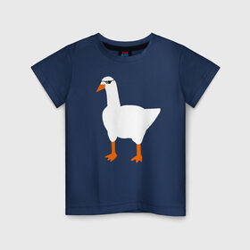 Детская футболка хлопок с принтом КРУТОЙ ГУСЬ в Екатеринбурге, 100% хлопок | круглый вырез горловины, полуприлегающий силуэт, длина до линии бедер | meme | untitled goose game | злой гусь | мем | птица