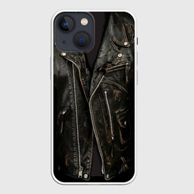 Чехол для iPhone 13 mini с принтом Косуха терминатора в Екатеринбурге,  |  | арнольд | доспехи | замки | застежки | касуха | клепки | кожа | кожаная | кожанка | костюм | косуха | куртец | куртка | молнии | панк | потертая | рок | старая | терминатор | тертая