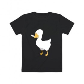 Детская футболка хлопок с принтом untitled goose в Екатеринбурге, 100% хлопок | круглый вырез горловины, полуприлегающий силуэт, длина до линии бедер | game | goose | untitled | videogame | видеоигры | гусь | игры | мем