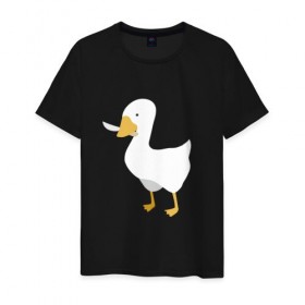 Мужская футболка хлопок с принтом untitled goose в Екатеринбурге, 100% хлопок | прямой крой, круглый вырез горловины, длина до линии бедер, слегка спущенное плечо. | game | goose | untitled | videogame | видеоигры | гусь | игры | мем
