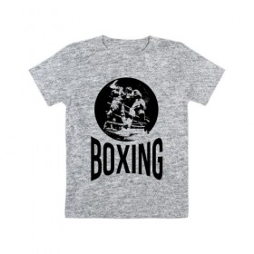 Детская футболка хлопок с принтом Boxing (двухсторонняя) в Екатеринбурге, 100% хлопок | круглый вырез горловины, полуприлегающий силуэт, длина до линии бедер | Тематика изображения на принте: boxer | boxing | fight | mma | бокс | боксер | тайский бокс