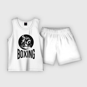 Детская пижама с шортами хлопок с принтом Boxing (двухсторонняя) в Екатеринбурге,  |  | Тематика изображения на принте: boxer | boxing | fight | mma | бокс | боксер | тайский бокс