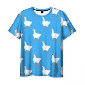 Мужская футболка 3D с принтом КРУТЫЕ ГУСИ в Екатеринбурге, 100% полиэфир | прямой крой, круглый вырез горловины, длина до линии бедер | meme | untitled goose game | злой гусь | мем | птица