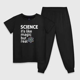 Детская пижама хлопок с принтом Наука как магия,только реальна в Екатеринбурге, 100% хлопок |  брюки и футболка прямого кроя, без карманов, на брюках мягкая резинка на поясе и по низу штанин
 | science | атом | магия | мозг | наука | наука рулит | научный | учёные | учёный