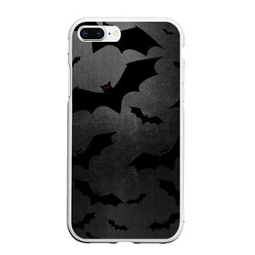 Чехол для iPhone 7Plus/8 Plus матовый с принтом Летучие мыши повсюду! в Екатеринбурге, Силикон | Область печати: задняя сторона чехла, без боковых панелей | bat | bats | halloween | halloweenparty | в подарок | вампиры | для подарка | летучие | летят | мыши | мышь | напугать | темная | хеллоуин | хэллоуин | черный