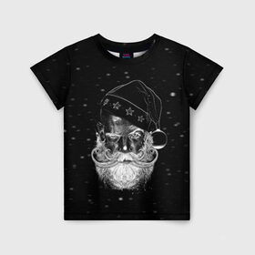 Детская футболка 3D с принтом Санта Хипстер в Екатеринбурге, 100% гипоаллергенный полиэфир | прямой крой, круглый вырез горловины, длина до линии бедер, чуть спущенное плечо, ткань немного тянется | Тематика изображения на принте: 