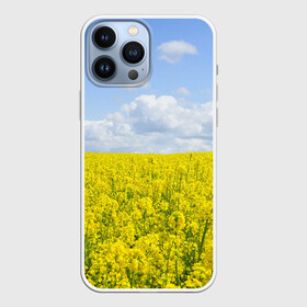 Чехол для iPhone 13 Pro Max с принтом Рапсовое поле в Екатеринбурге,  |  | Тематика изображения на принте: небо | облака | облако | поле | поля | посев | посевы | природа | природный | рапс | рапсовое | рапсовый | рапсом | туча | тучи | урожаи | урожай | цветами | цветок | цветы