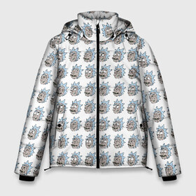 Мужская зимняя куртка 3D с принтом Эмоции Рика в Екатеринбурге, верх — 100% полиэстер; подкладка — 100% полиэстер; утеплитель — 100% полиэстер | длина ниже бедра, свободный силуэт Оверсайз. Есть воротник-стойка, отстегивающийся капюшон и ветрозащитная планка. 

Боковые карманы с листочкой на кнопках и внутренний карман на молнии. | Тематика изображения на принте: pattern | rick | rick and morty | t shirt | vdosadir | рик и морти