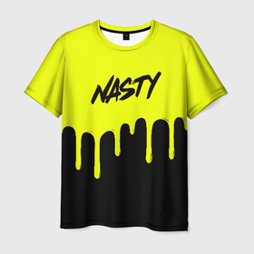 Мужская футболка 3D с принтом NASTY JUICE в Екатеринбурге, 100% полиэфир | прямой крой, круглый вырез горловины, длина до линии бедер | bad | baddrip | cloud | coil | drip | juice | nasty | smoke | vape | wape | бак | бэд дрип | вейп | вейпер | дрипка | дым | койл | культура | мод | нэсти | облако | пар | хипстер