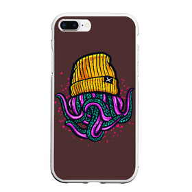 Чехол для iPhone 7Plus/8 Plus матовый с принтом Octopus(Lil Peep GBC) в Екатеринбурге, Силикон | Область печати: задняя сторона чехла, без боковых панелей | gbc | lil | peep | rap | rock | бордовый | желтый | зеленый | исполнитель | картинка | надпись на спине | осьминог | редактируемый дизайн | рок | рэп | рэпер | сочный цвет | фиолетовый
