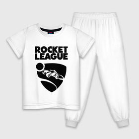 Детская пижама хлопок с принтом ROCKET LEAGUE в Екатеринбурге, 100% хлопок |  брюки и футболка прямого кроя, без карманов, на брюках мягкая резинка на поясе и по низу штанин
 | racing. | rocket league | rocket league garage | rocket trade | гонки | рокет лига