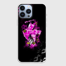 Чехол для iPhone 13 Pro Max с принтом KILLER QUEEN розовый на черной полосе в Екатеринбурге,  |  | adventure | jojo | jojo s bizarre | jojo’s bizarre adventure | killer queen | аниме | джоджо | манга | невероятные приключения джоджо